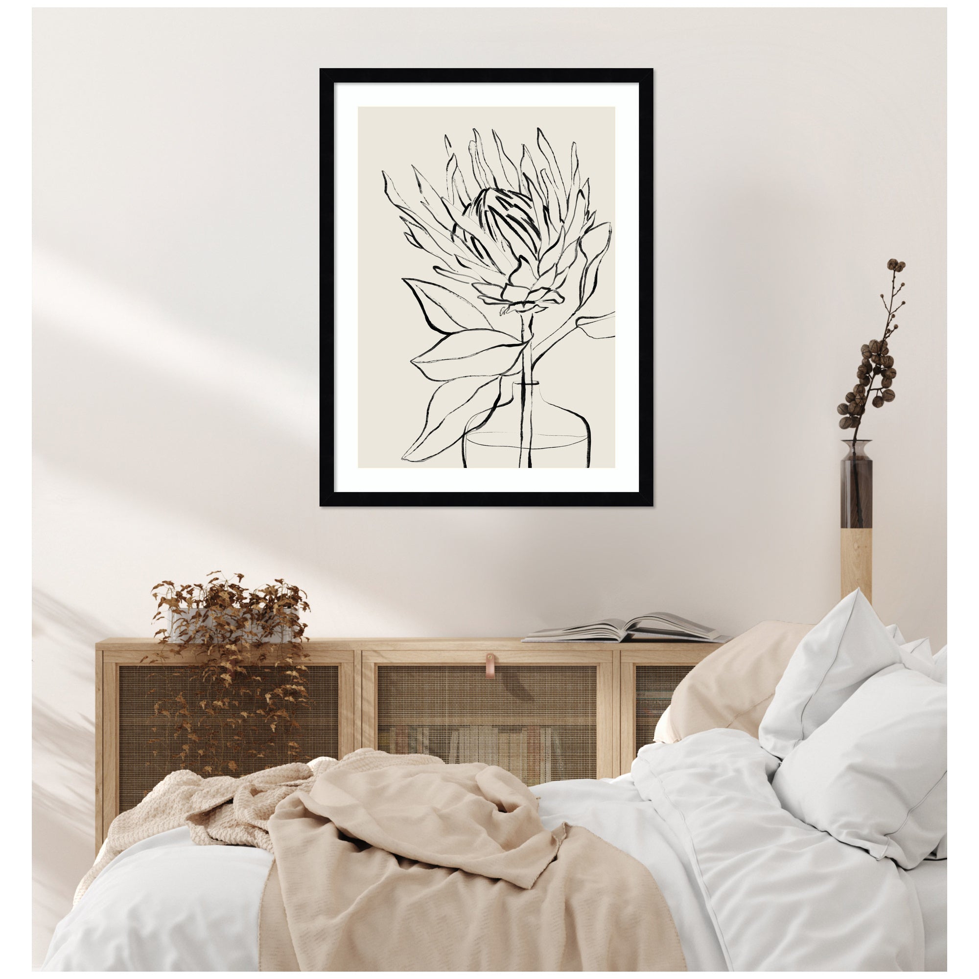 SB Protea Sketch No. 1 by Sara Berrenson Framed Wall Art Print