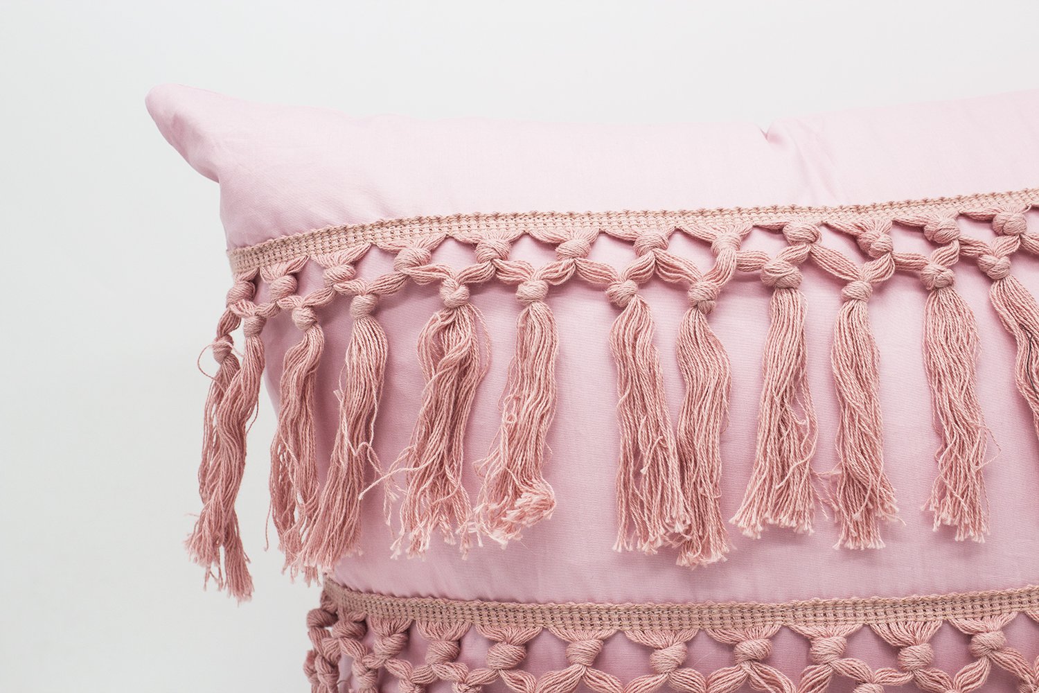 Fennco Styles Stylish Fringe Tassels Decorative Cotton Throw Pillow