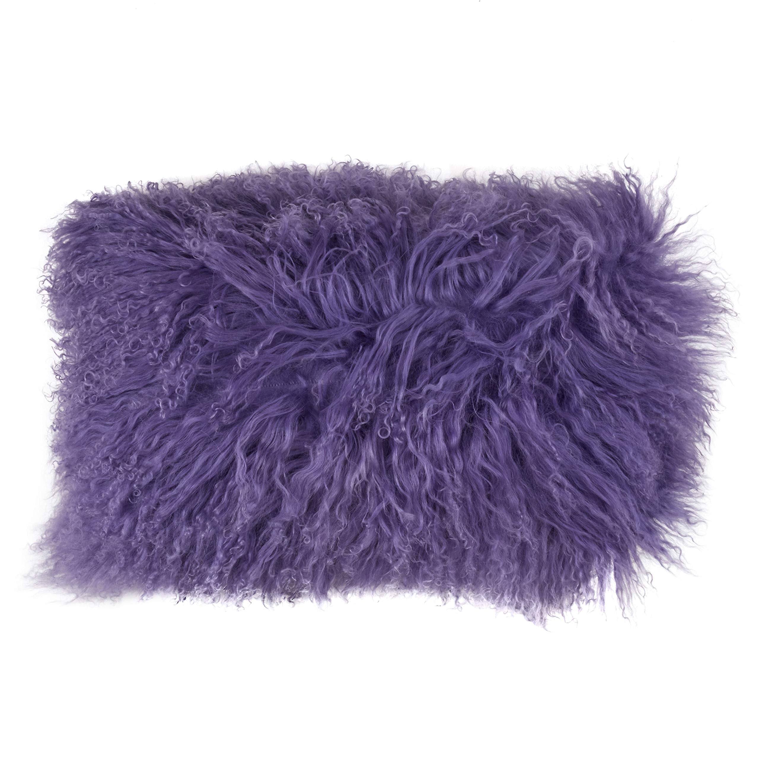 Fennco Styles Genuine Mongolian Lamb Fur Decorative Filled Throw Pillow - Soft Plush Wool Accent Pillow for Home, Couch, Living Room, Office and Holiday Décor