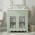 30-Inch Bathroom Vanity with Tempered Glass