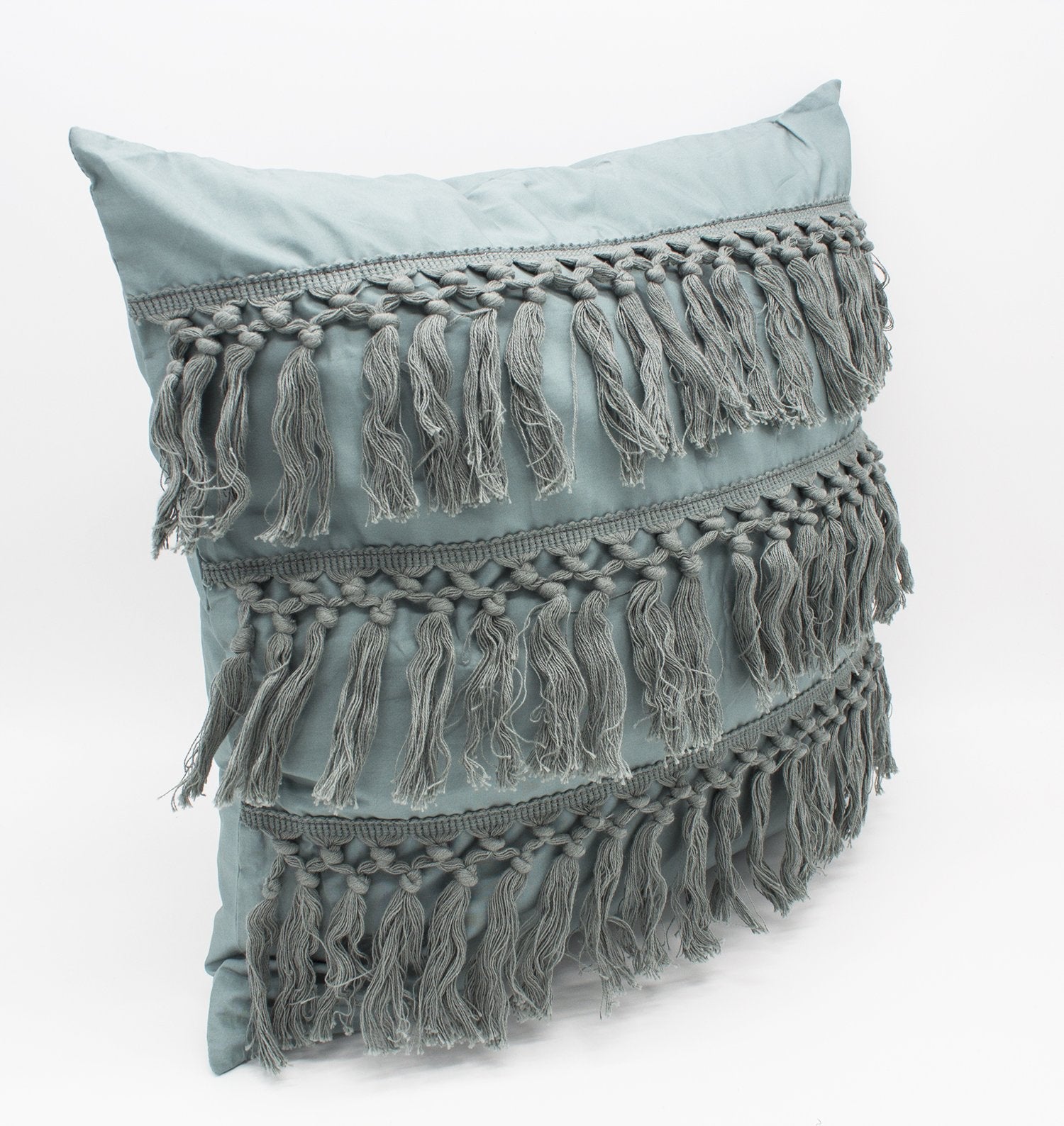 Fennco Styles Stylish Fringe Tassels Decorative Cotton Throw Pillow