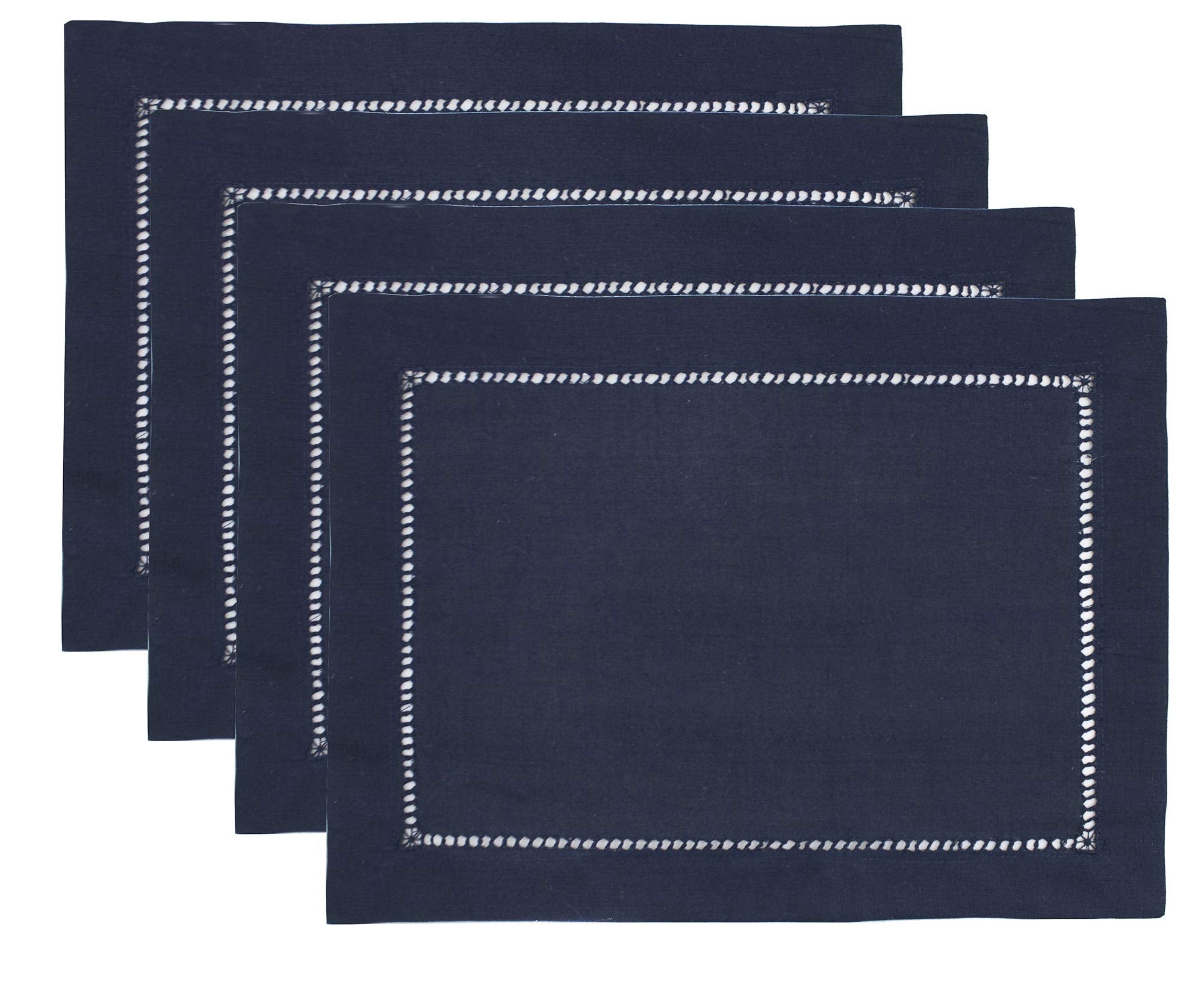 Fennco Styles Classic Solid Color Hemstitched Border Tablecloth for Dining Table, Dinner Parties, Wedding, Machine Washable,