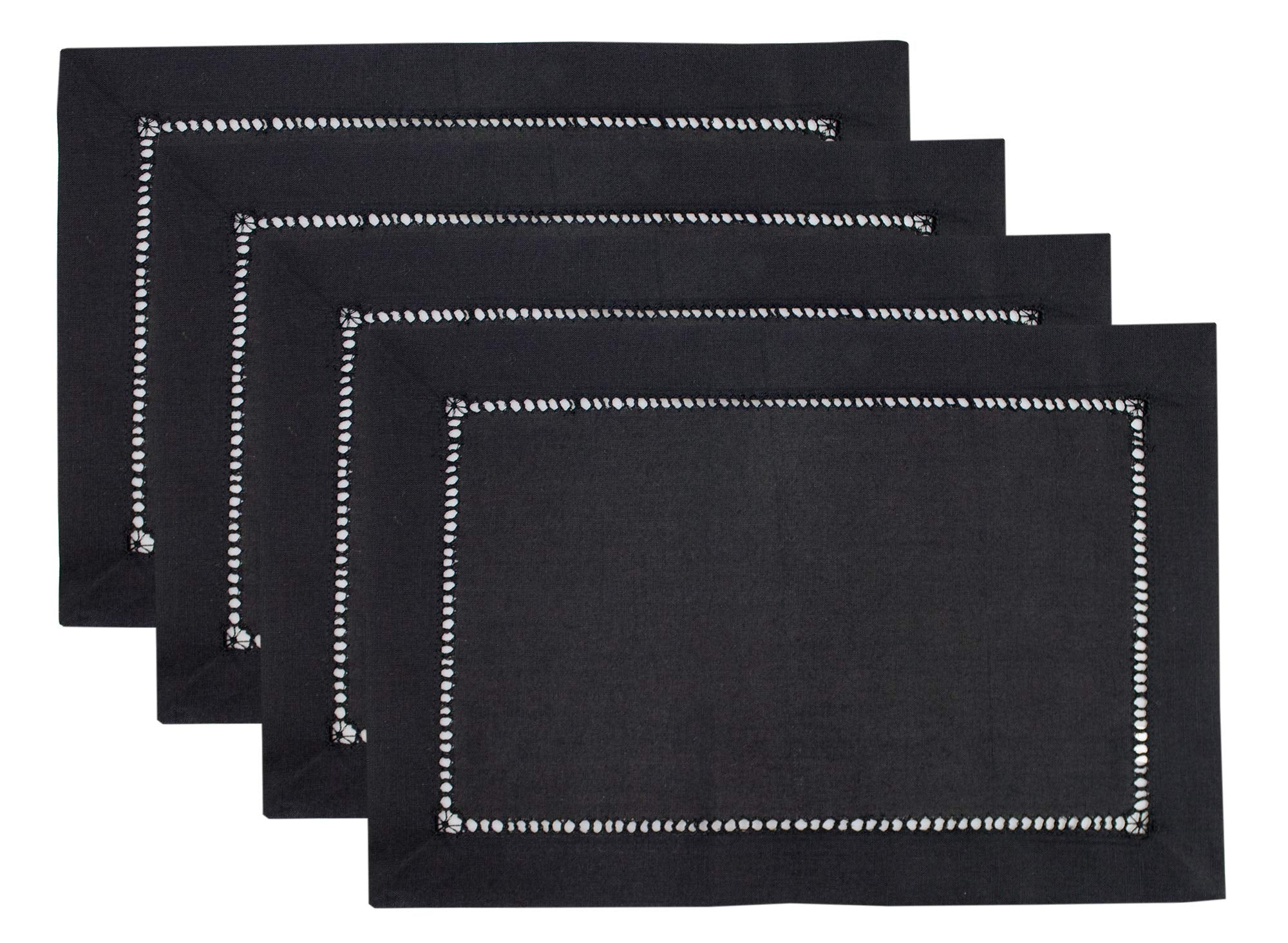 Fennco Styles Classic Solid Color Hemstitched Border Tablecloth for Dining Table, Dinner Parties, Wedding, Machine Washable,