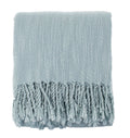 Fennco Styles Classic Woven Solid Lightweight Throw Blanket with Fringe Design 50" W x 60" L - 4 Colors