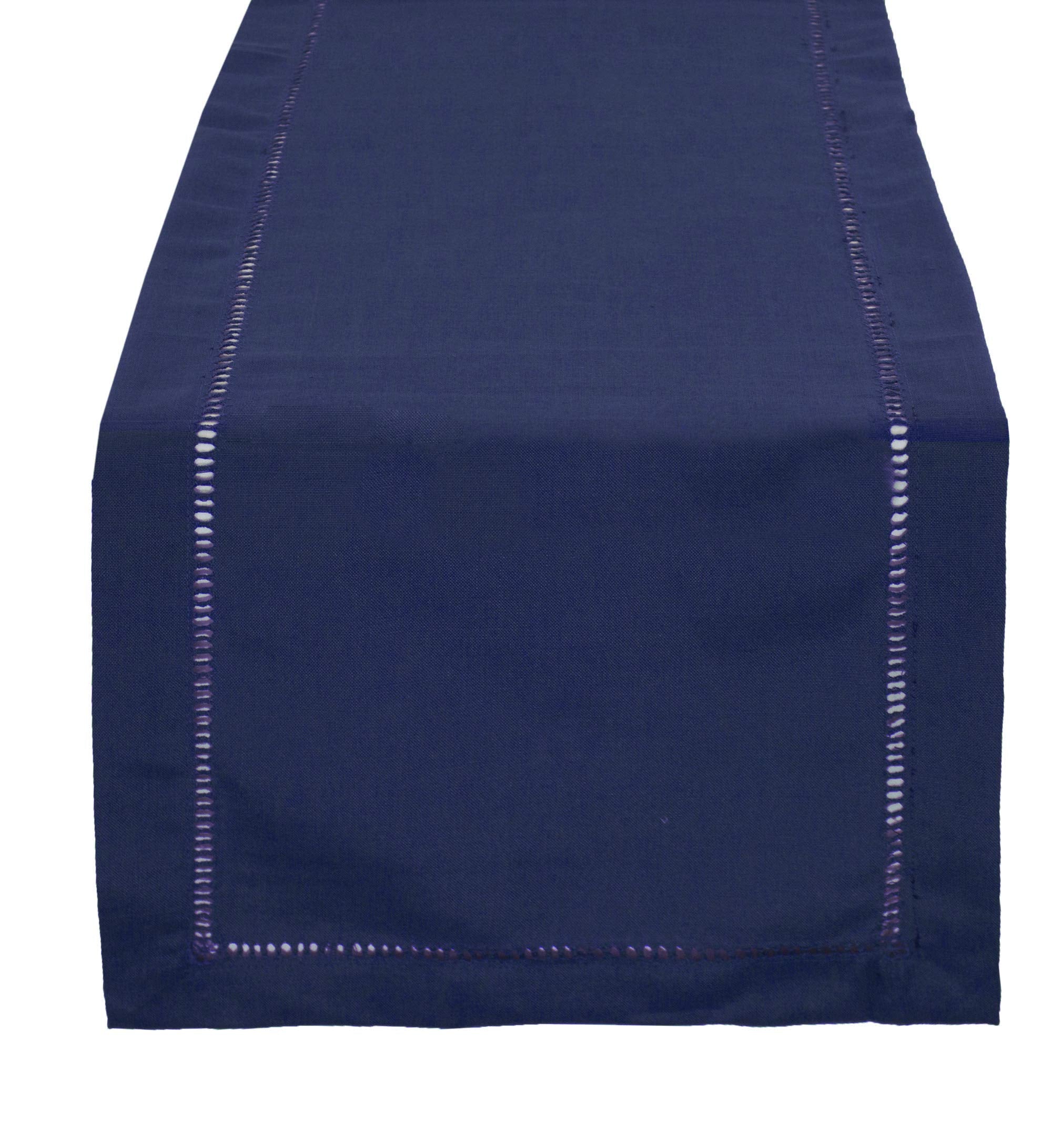 Fennco Styles Classic Solid Color Hemstitched Border Tablecloth for Dining Table, Dinner Parties, Wedding, Machine Washable,
