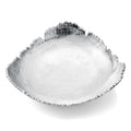 Silver Platter Bowl – Modern Aluminum Decorative Centerpiece with Textured Metallic Finish