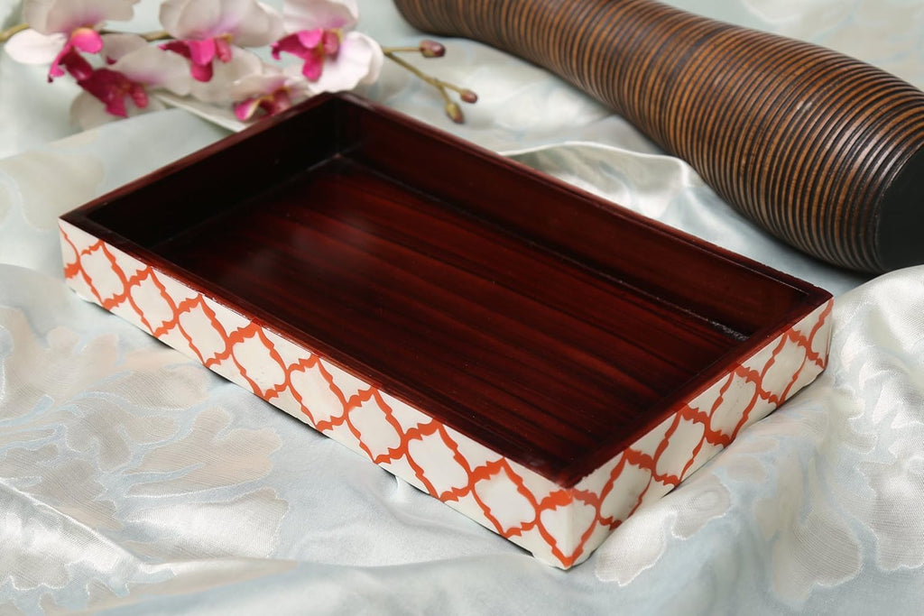 Moroccan Bone Inlay Vanity Decorative Bathroom Tray 10x6