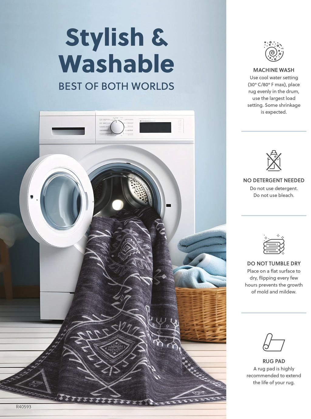 Grifflain Washable Area Rug