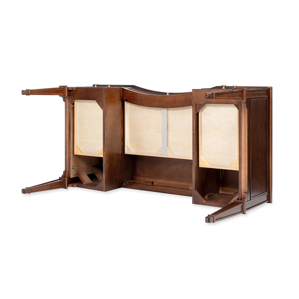 Dauphin Five-Drawer Executive Desk — Dark Walnut & Gold