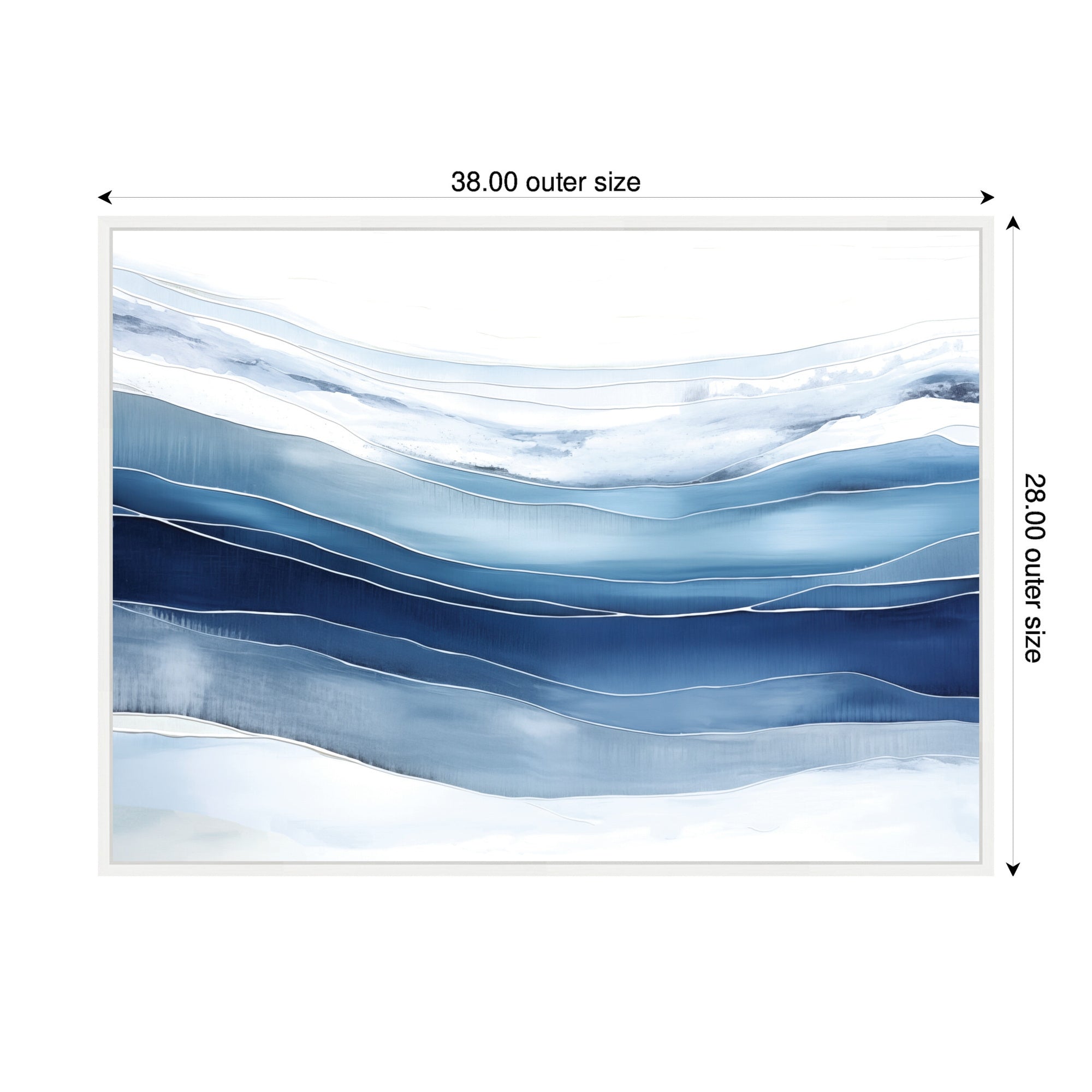 Abstract Linear Blues by The Creative Bunch Studio Framed Canvas Wall Art Print