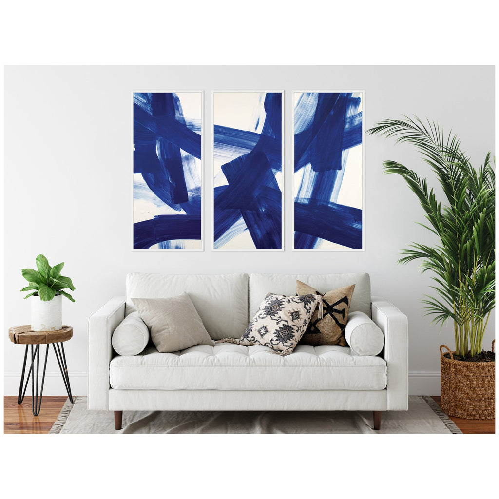 Cobalt Mark No. 1, No. 2, & No. 3 3 Piece Framed Canvas Wall Art Set by Amy Lighthall