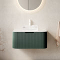 DINA 30" Bathroom Vanity with Floating Curved Edges and Crystal Glass Basin
