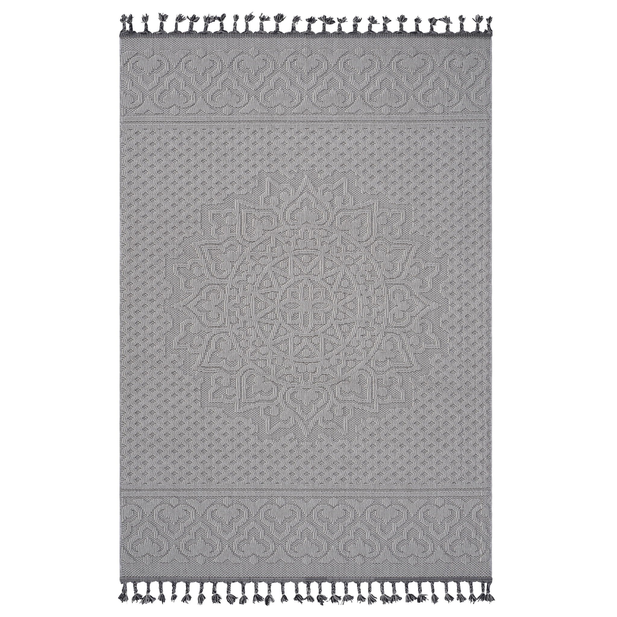 Guros 8' x 10' Medallion Indoor/Outdoor Area Rug - White/Ivory