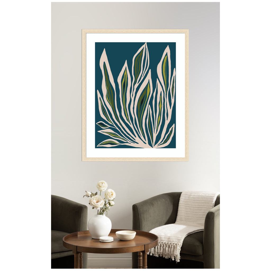 Framed Art Blue Flora 2 by Alicia Bock