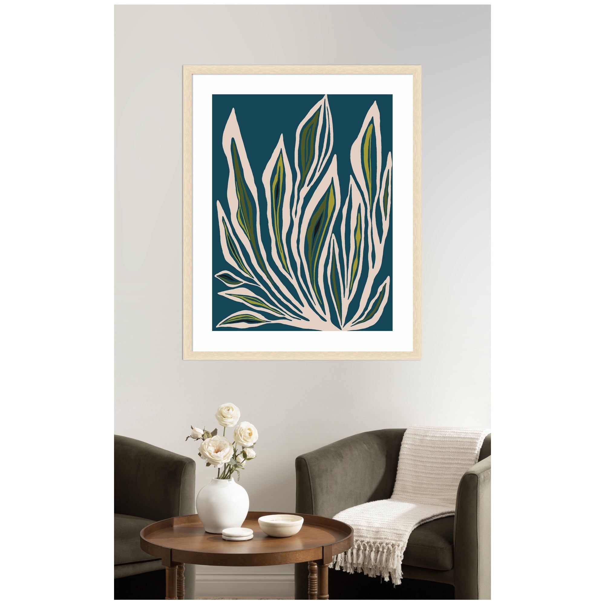 Framed Art Blue Flora 2 by Alicia Bock