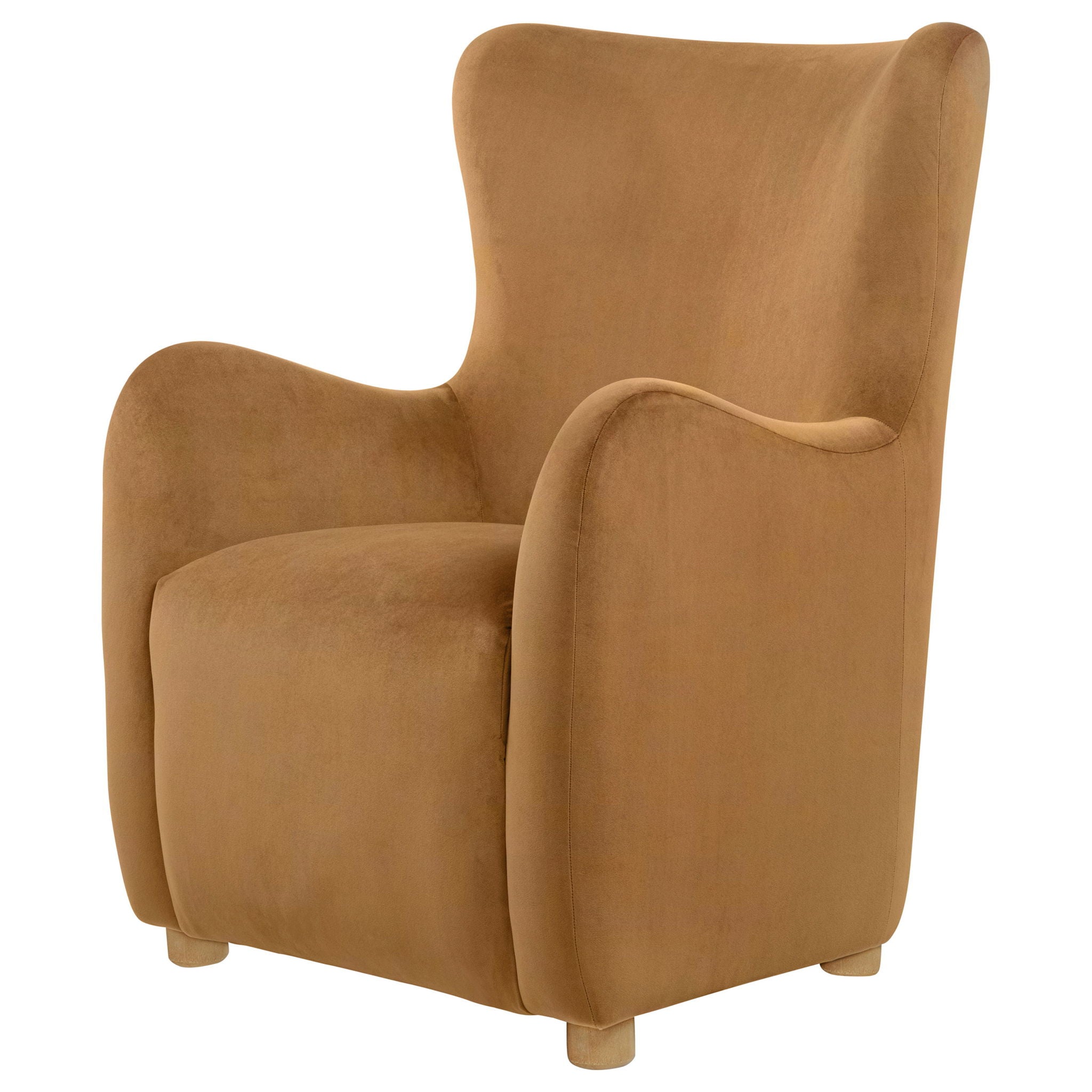 Thornton Sculptural Wingback Lounge Chair — Cognac