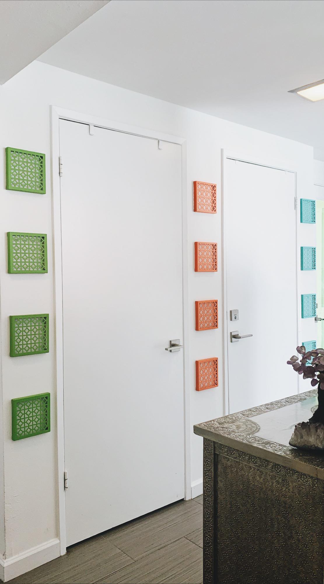 Breeze Block Metal Wall Tile: 7" x 7" Orange