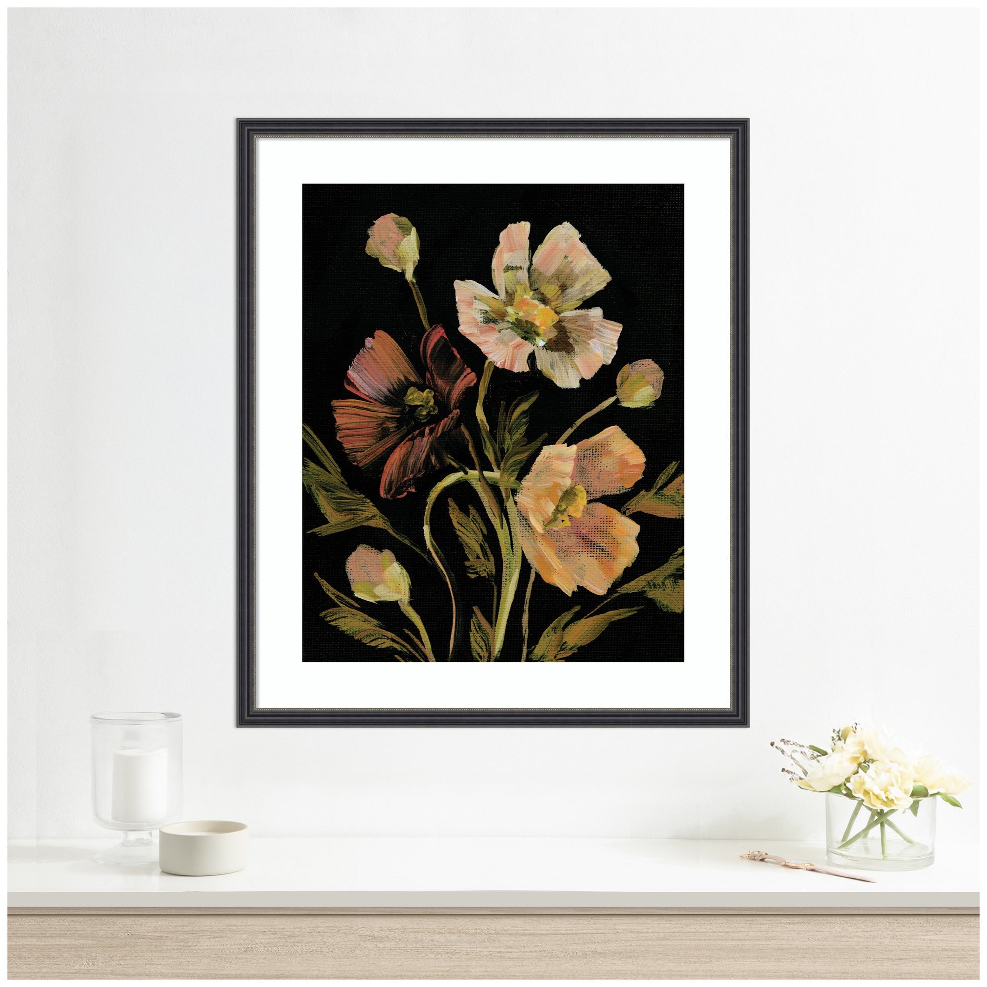 Framed Art Moody Floral 5 by Annie Quigley