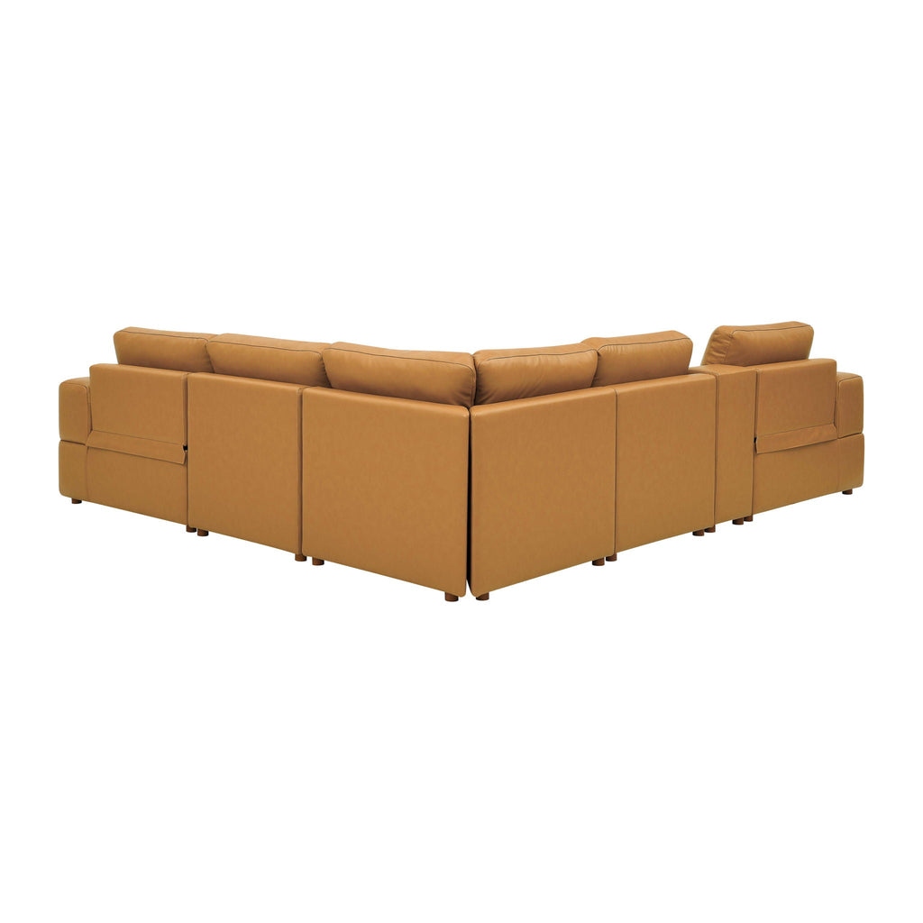 Upholstered Large Arms Sectional With Recliner Seats