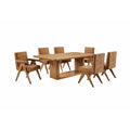 Oak Pedestal Dining Set — 7 Piece