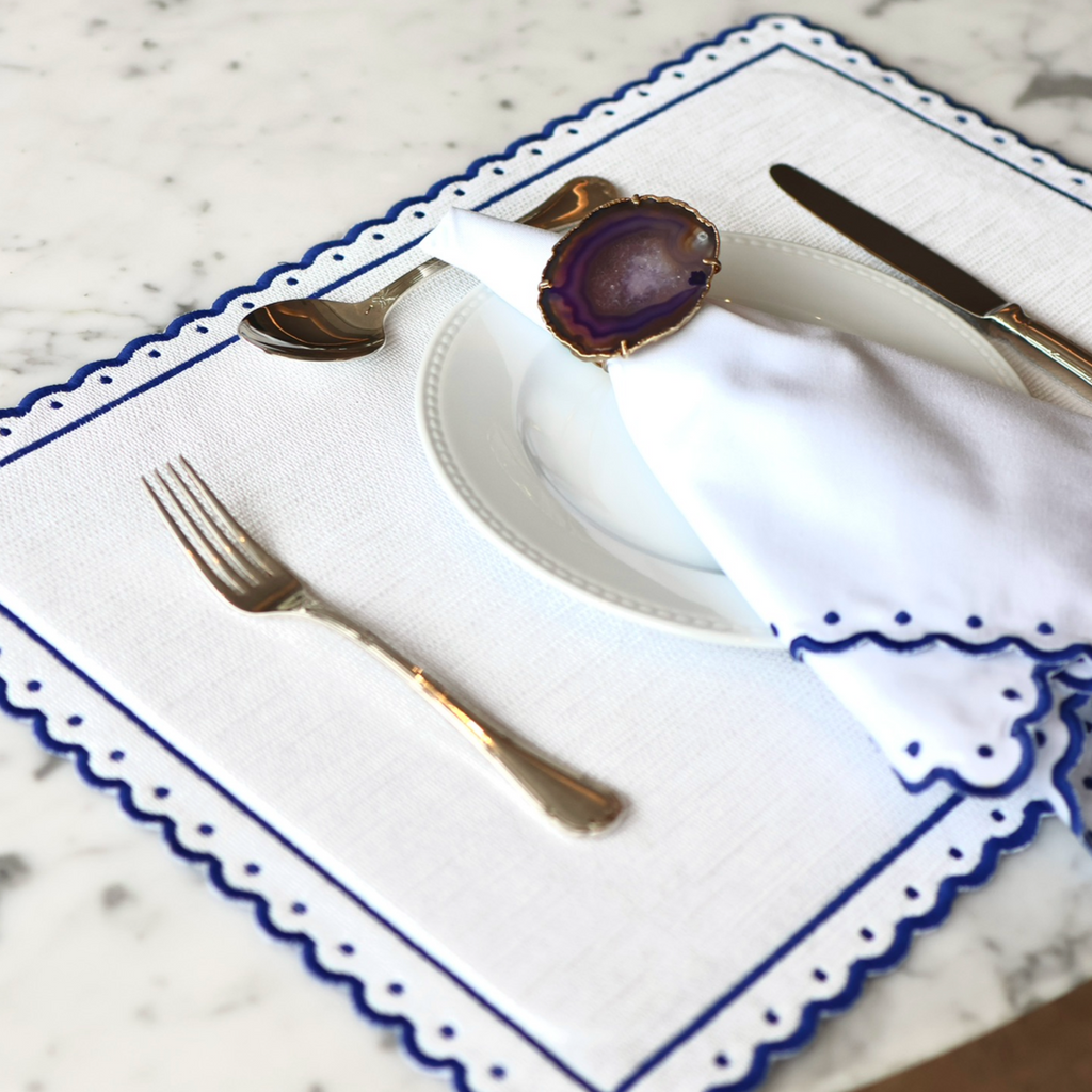Amethyst Agate Napkin Rings (Set of 2)