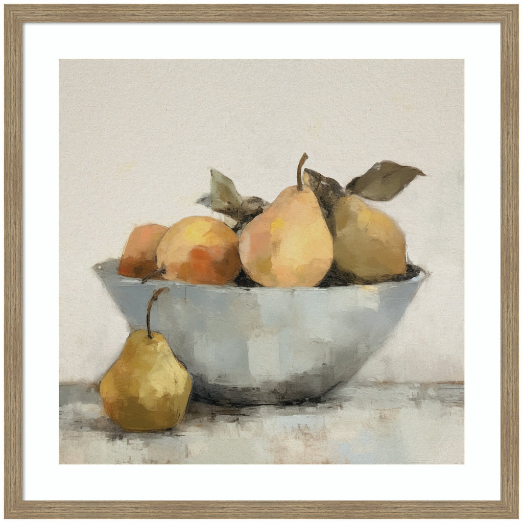 Framed Art Still Life Fruit In A Bowl Vintage Style by The Creative Bunch Studio