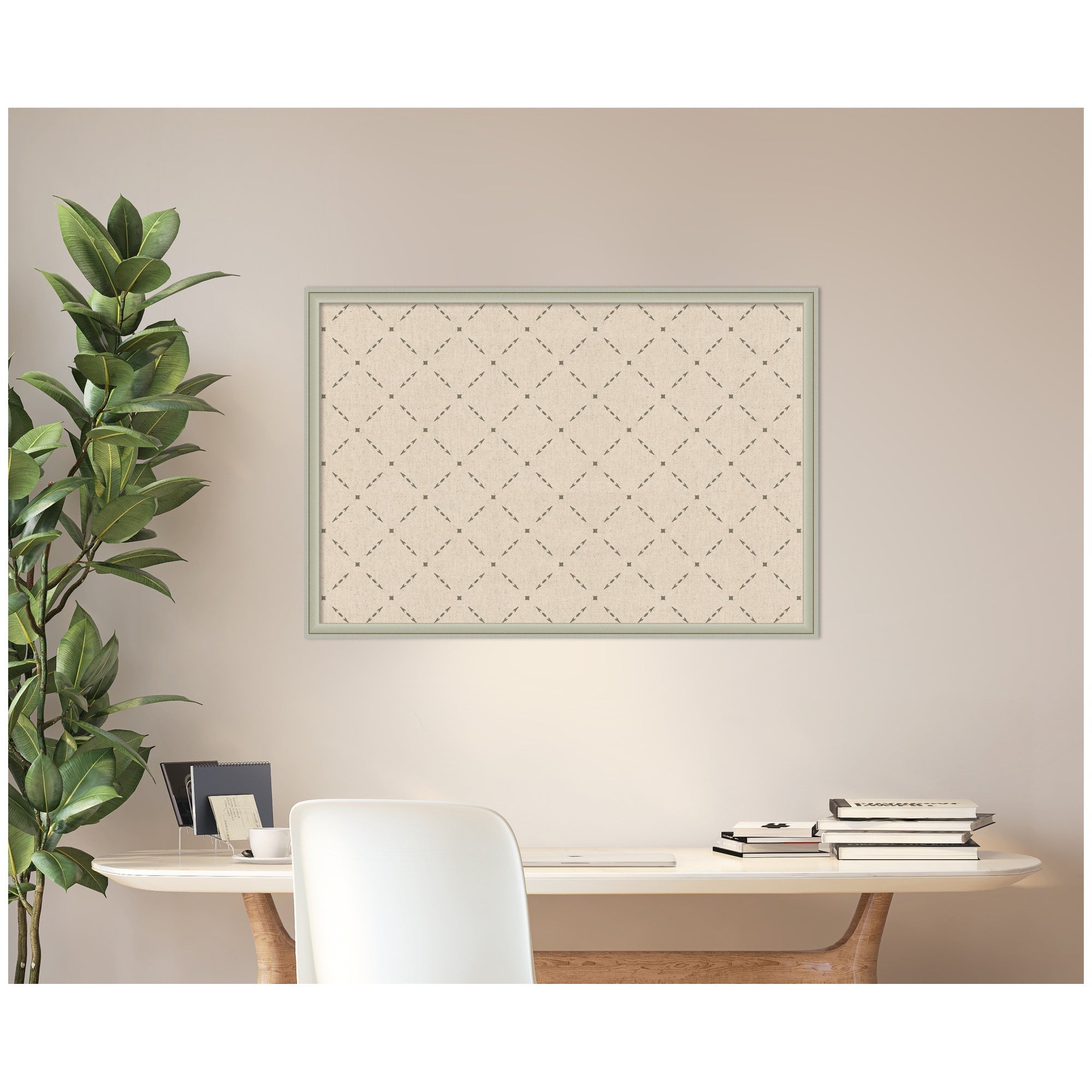 Pinboard Green Lattice Print