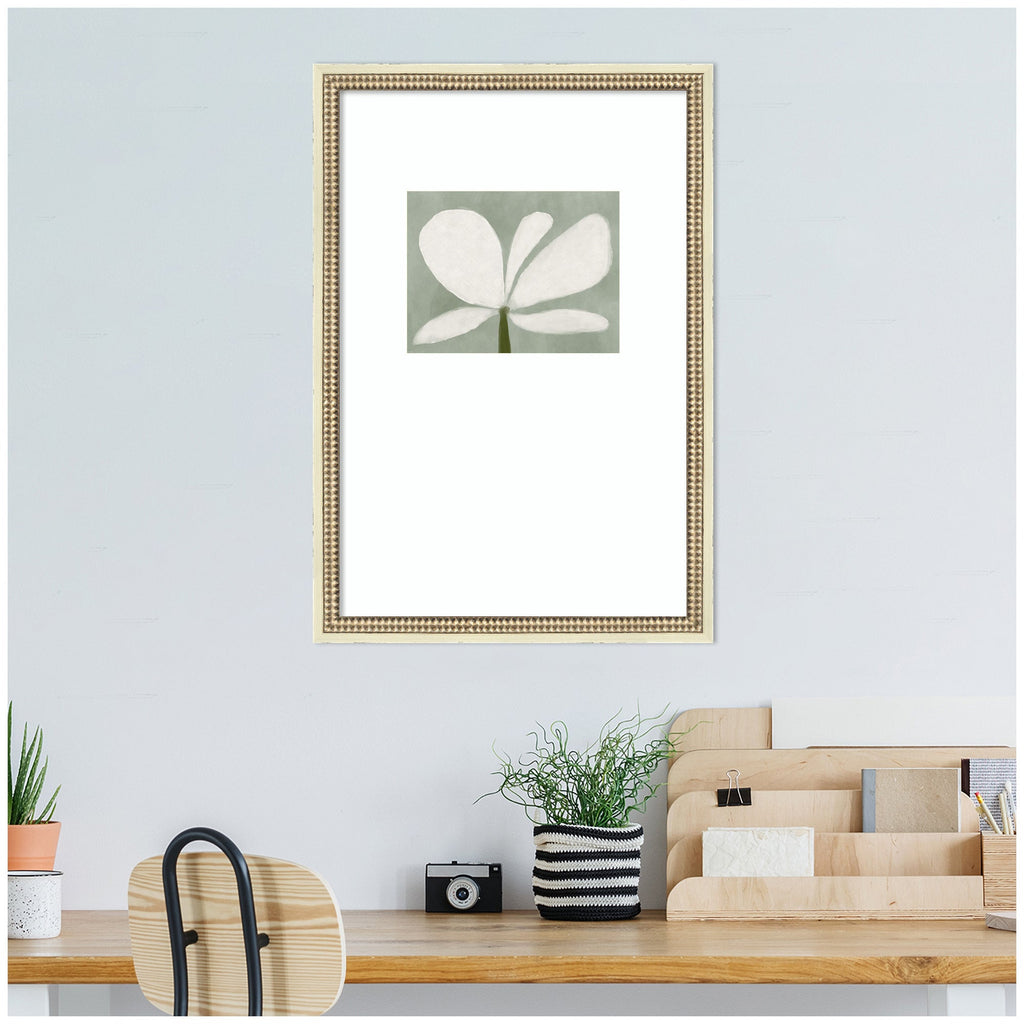 White Floral No. 2 by Gabrielly Guedes Framed Wall Art Print