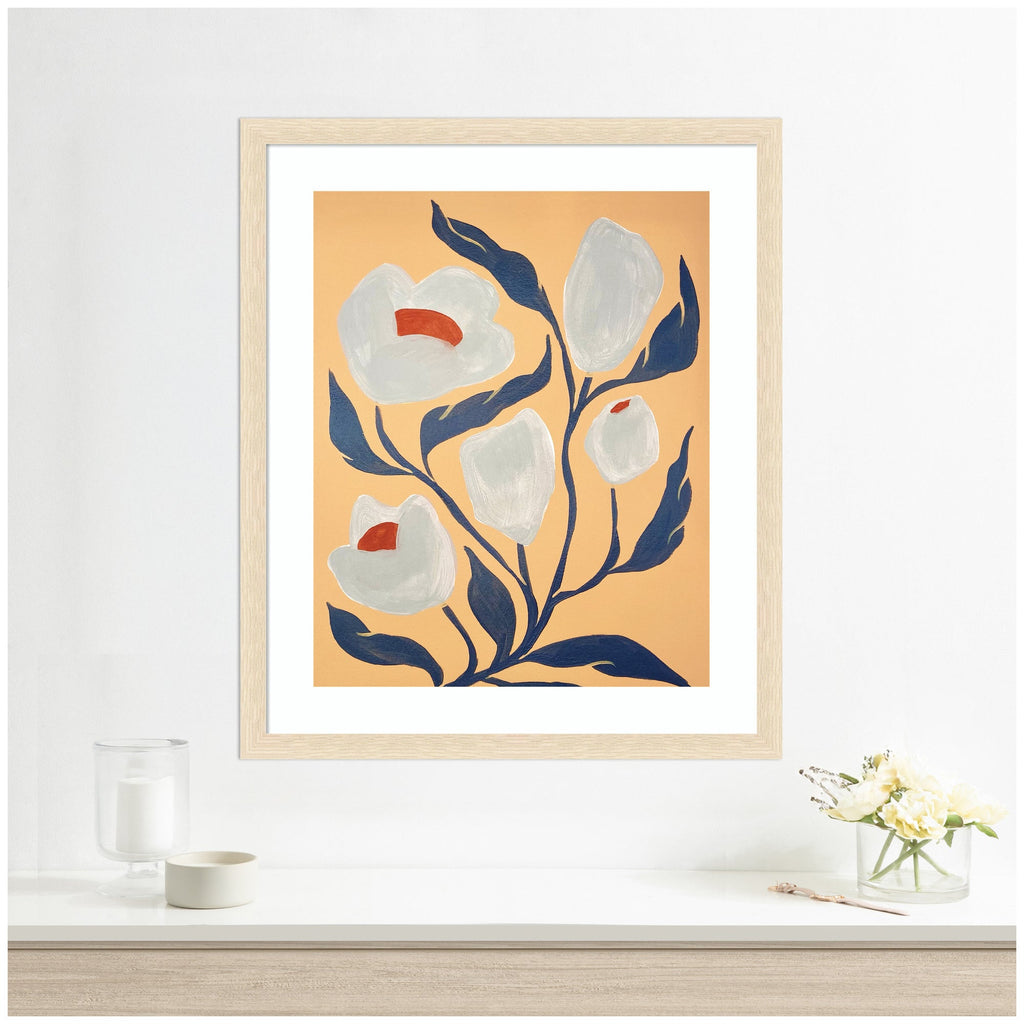 Framed Art Gray Flower by Emma Daisy