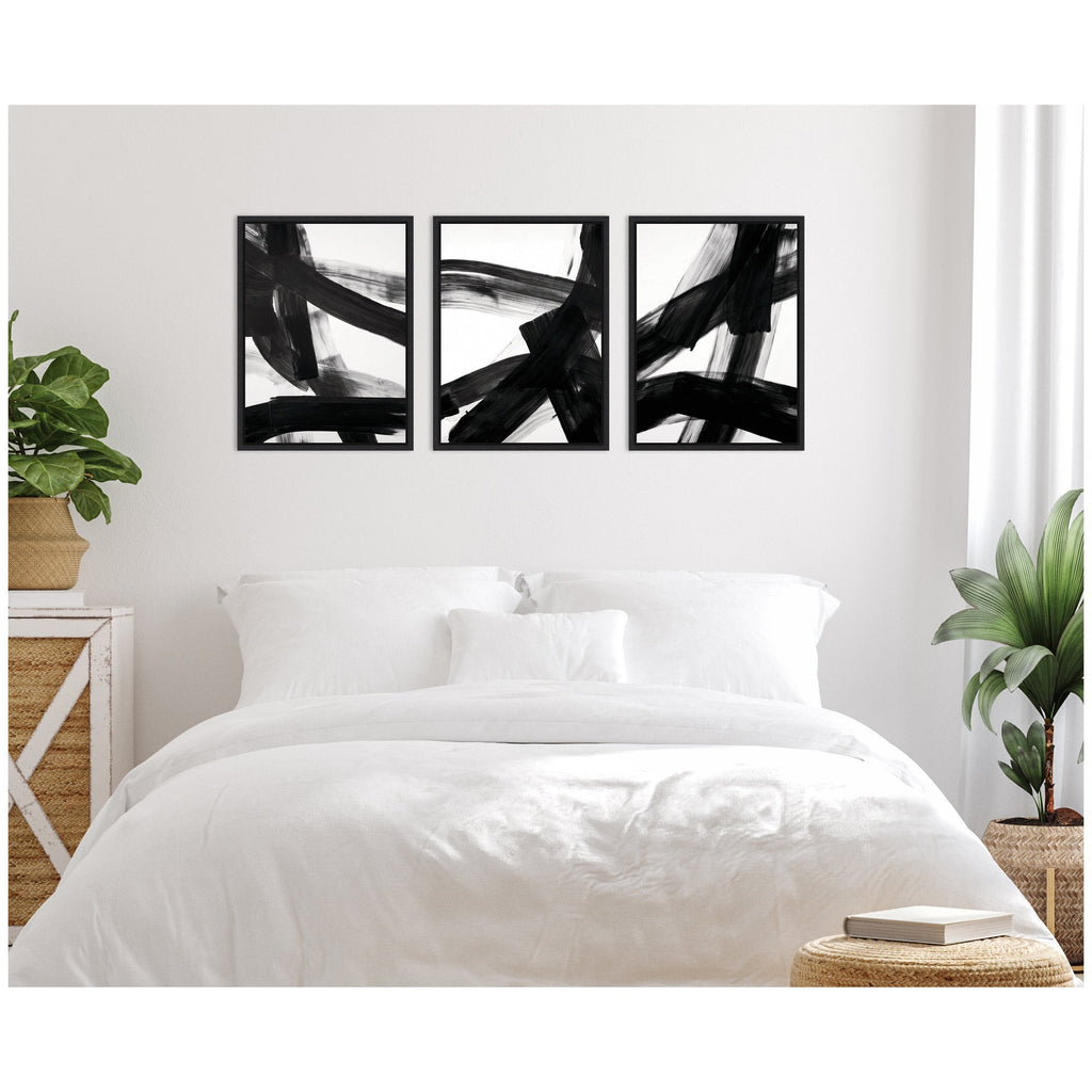 Black Mark No. 1, No. 2, & No. 3 3 Piece Framed Canvas Wall Art Set by Amy Lighthall