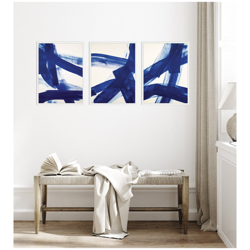 Cobalt Mark No. 1, No. 2, & No. 3 3 Piece Framed Canvas Wall Art Set by Amy Lighthall