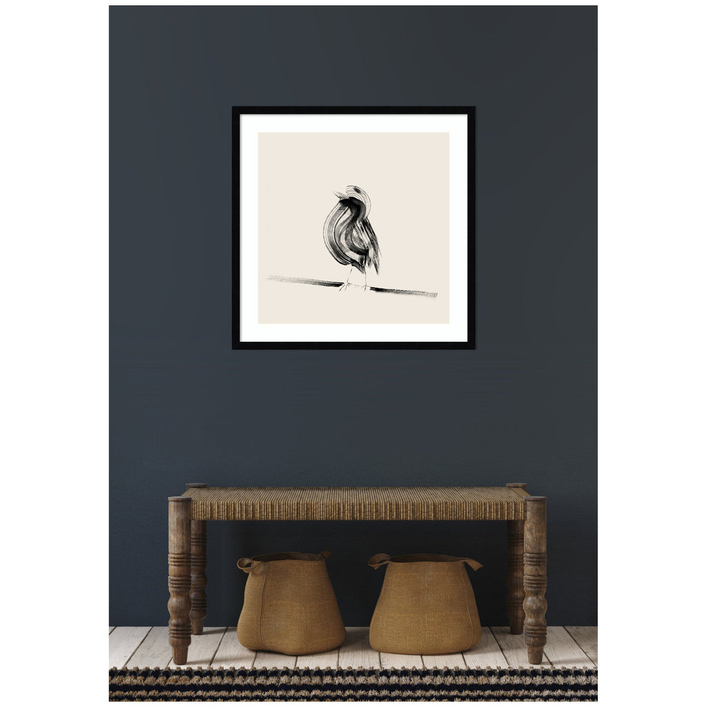 Bird on a Branch by Danushka Abeygoda Framed Wall Art Print