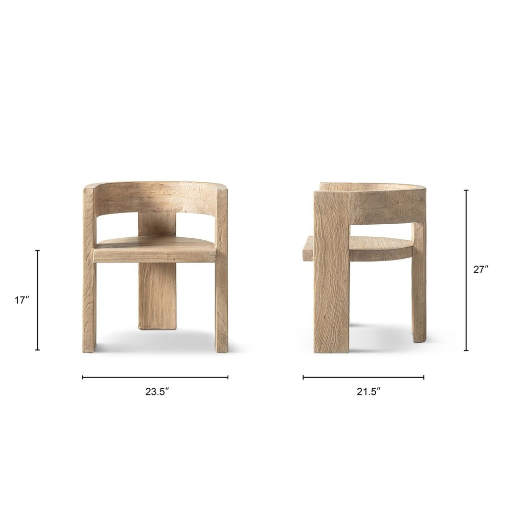 Soren Reclaimed Elm Curved Dining Chair