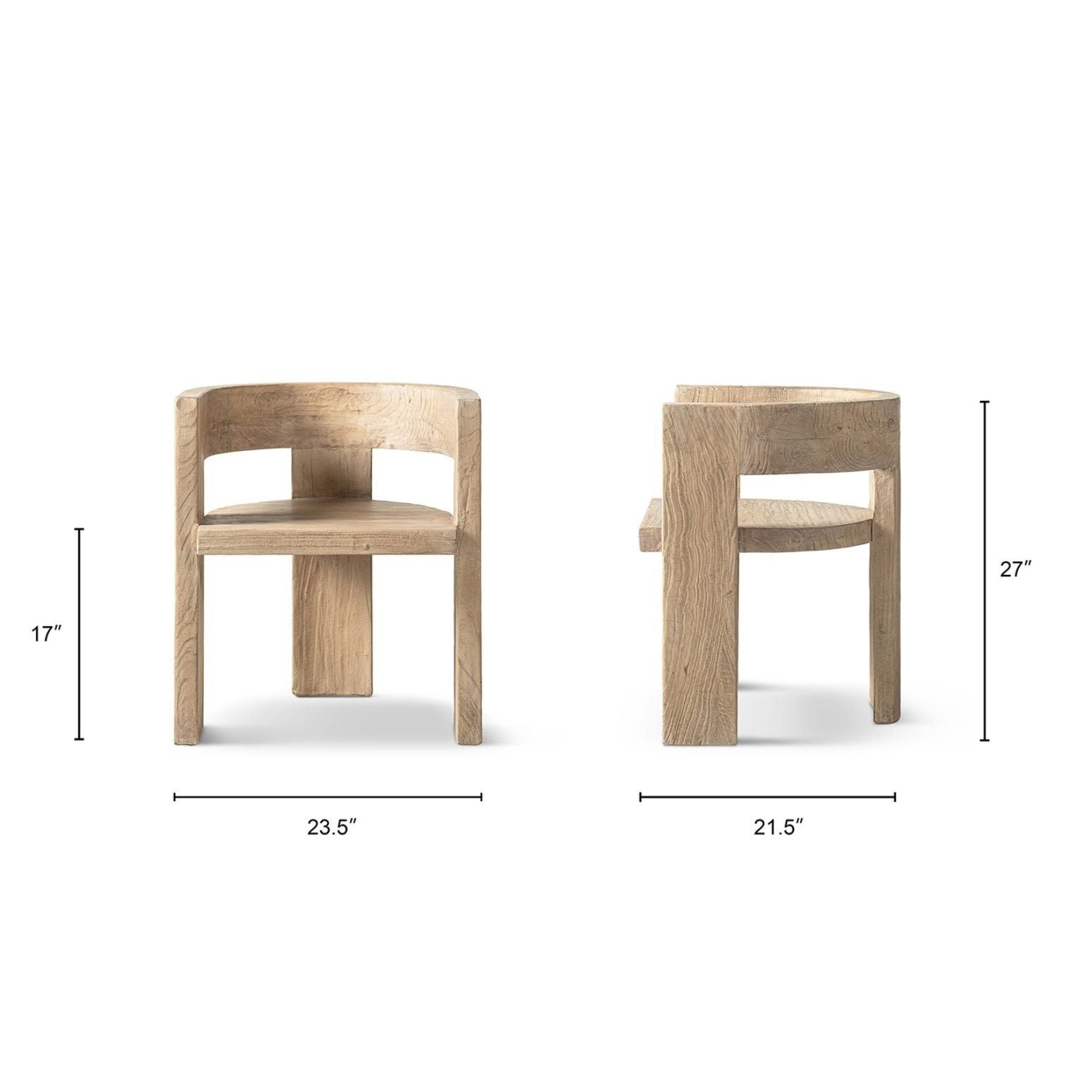 Soren Reclaimed Elm Curved Dining Chair