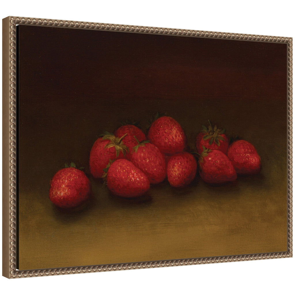 Strawberries no date George Henry Hall by Nostalgia Prints Framed Canvas Wall Art Print