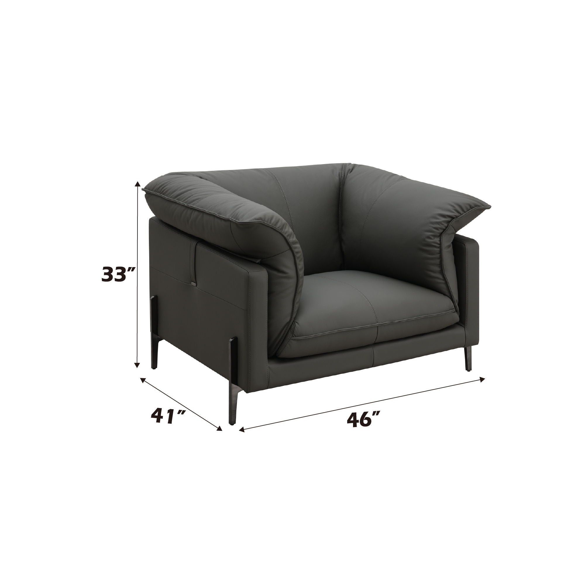 Tadi Top-Grain Leather Accent Chair