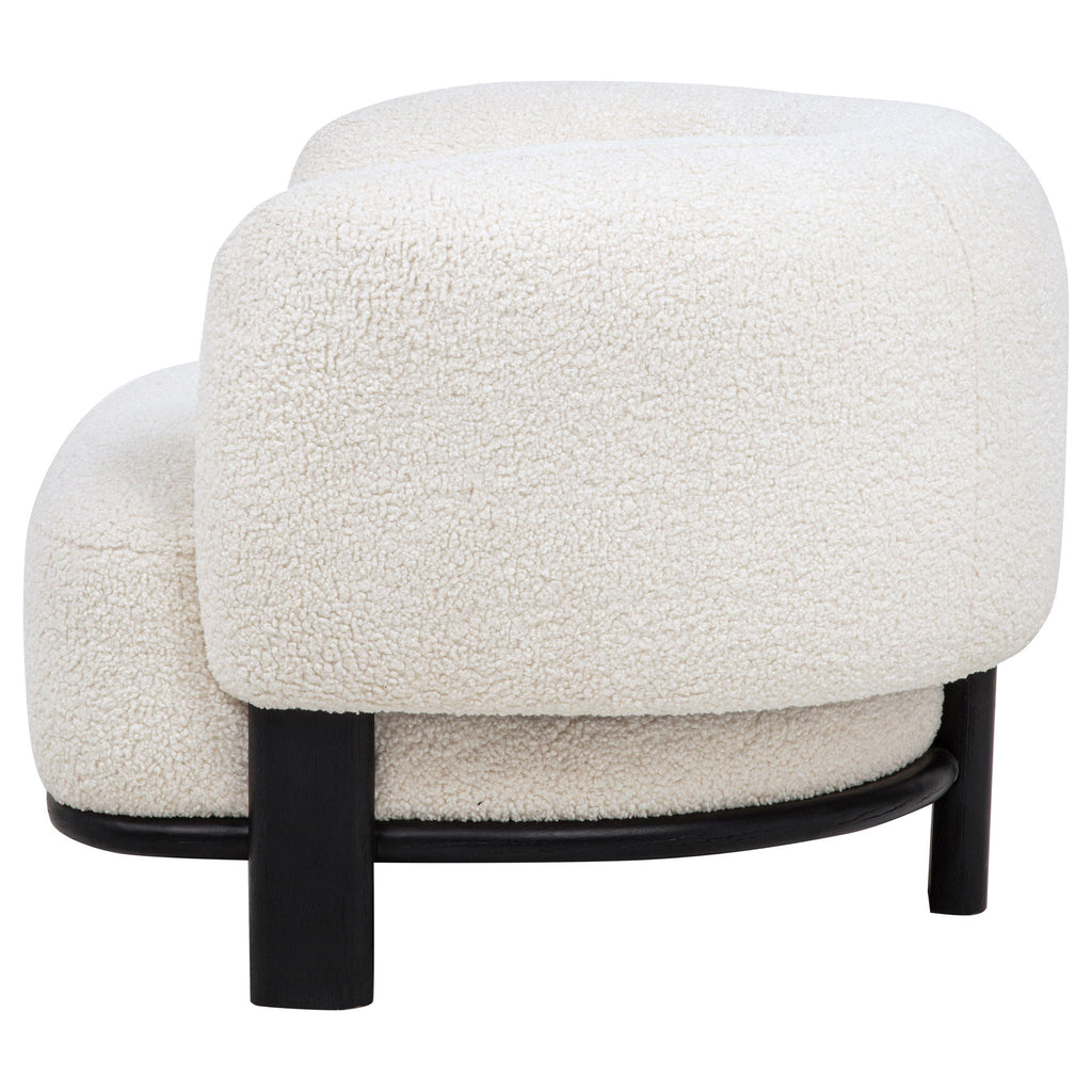 Lawler Bouclé Barrel Accent Chair — Ivory & Black