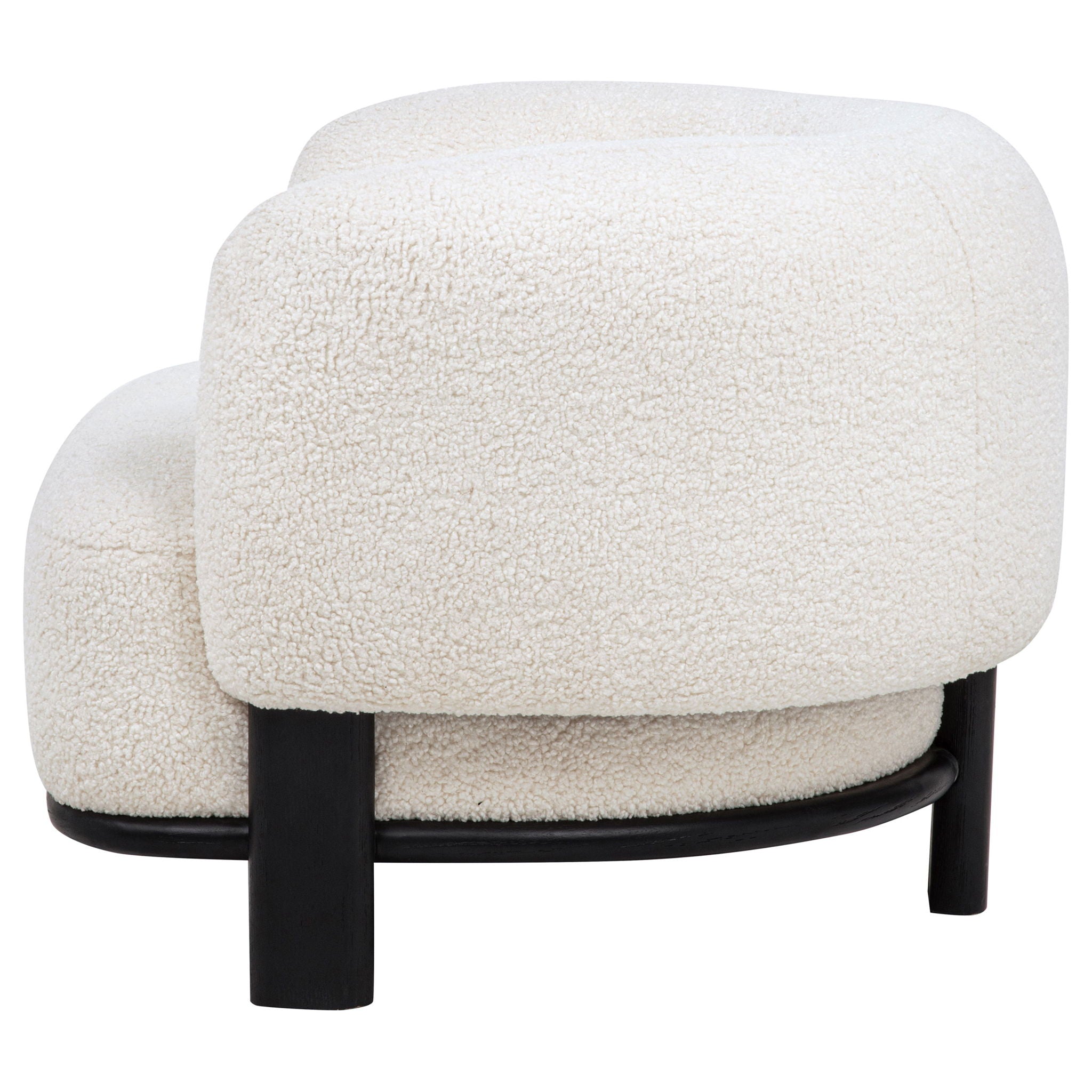 Lawler Bouclé Barrel Accent Chair — Ivory & Black
