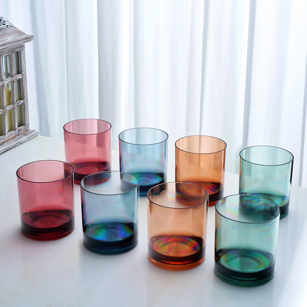 Eze Acrylic Lowball Tumbler Glassware, Set of 8