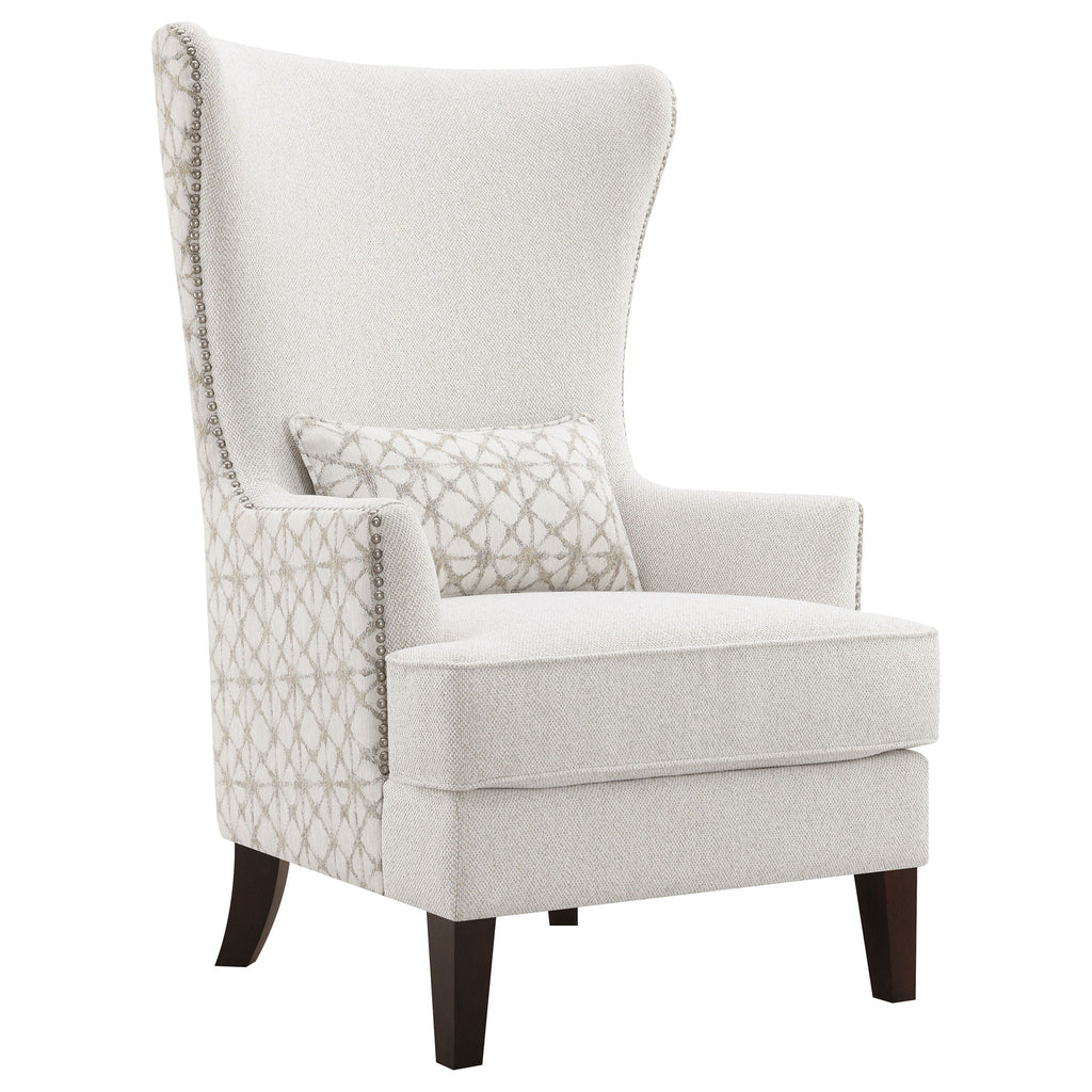 Pippin High-Wingback Accent Chair — Latte