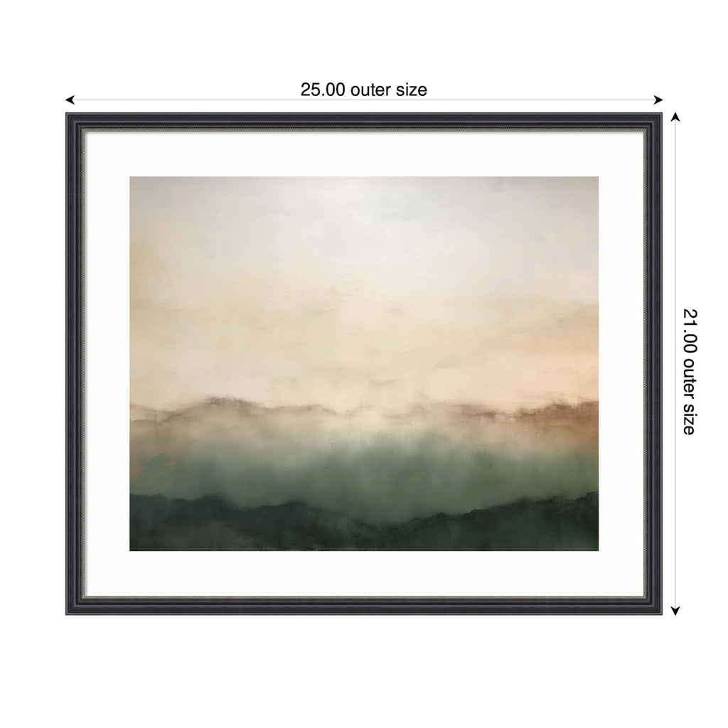 Framed Art Green Mountain Abstract I Horizontal by Amy Lighthall