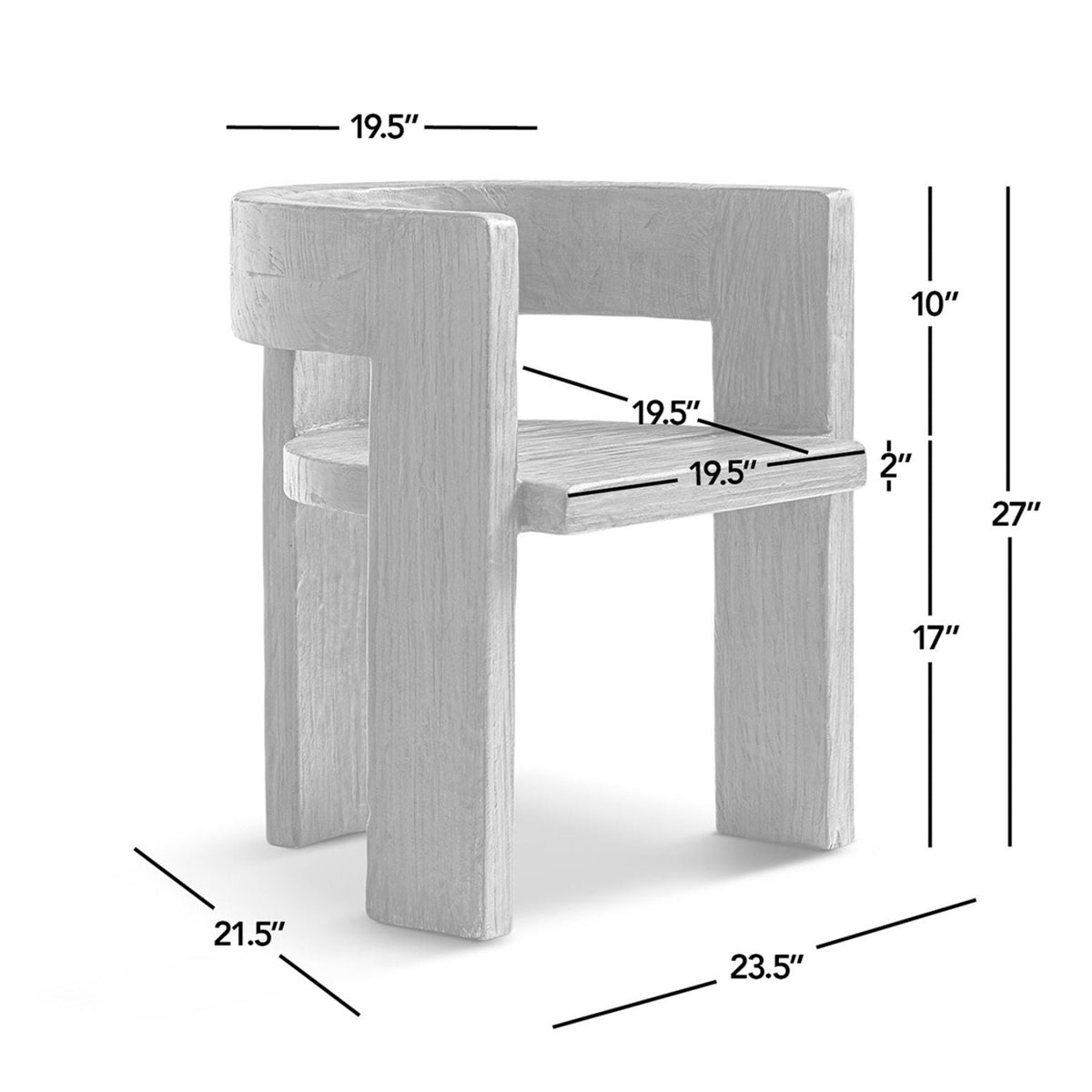 Soren Reclaimed Elm Curved Dining Chair