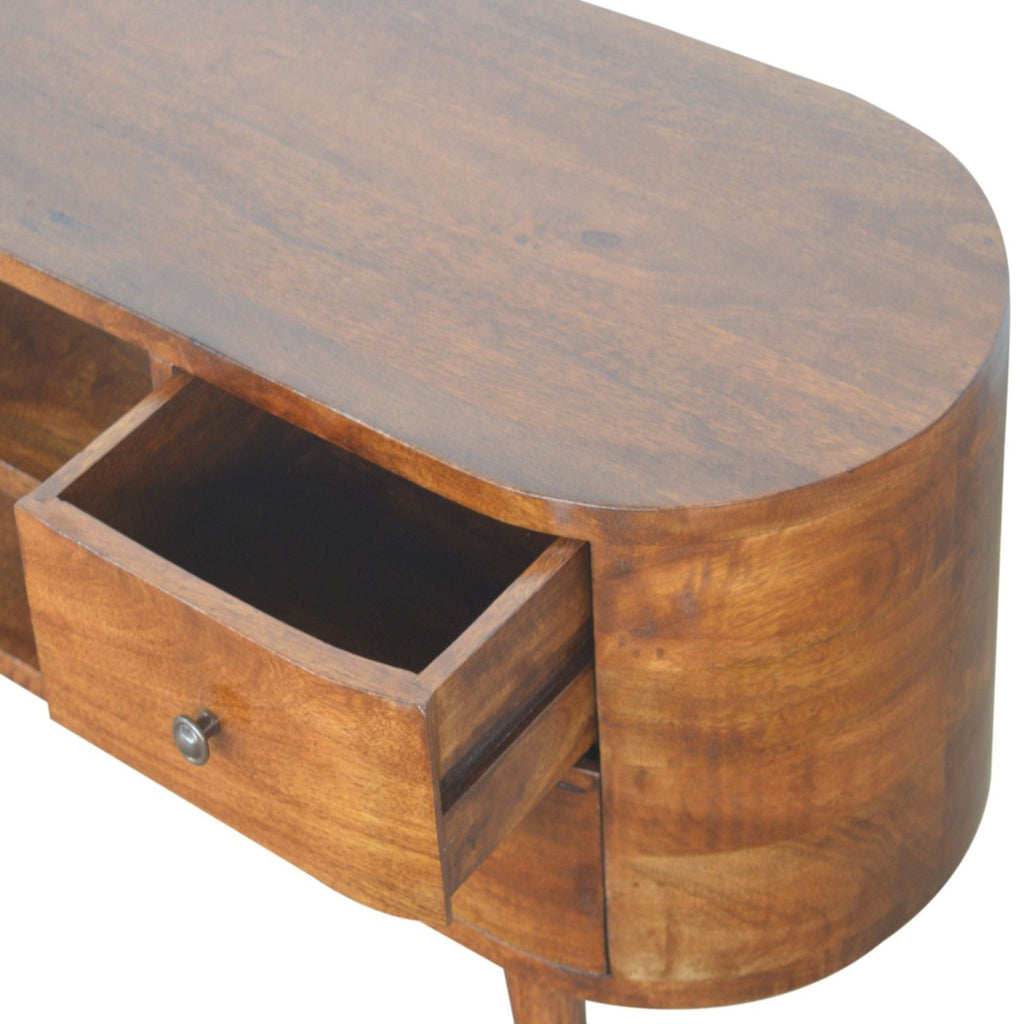 Rounded Mango Wood Media Console