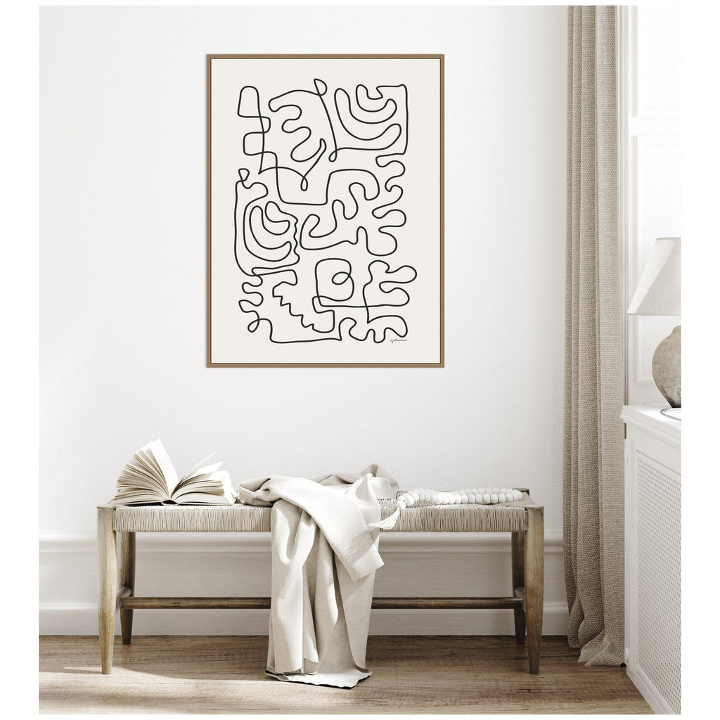 Connected Lines by Gabrielly Guedes Framed Canvas Wall Art Print