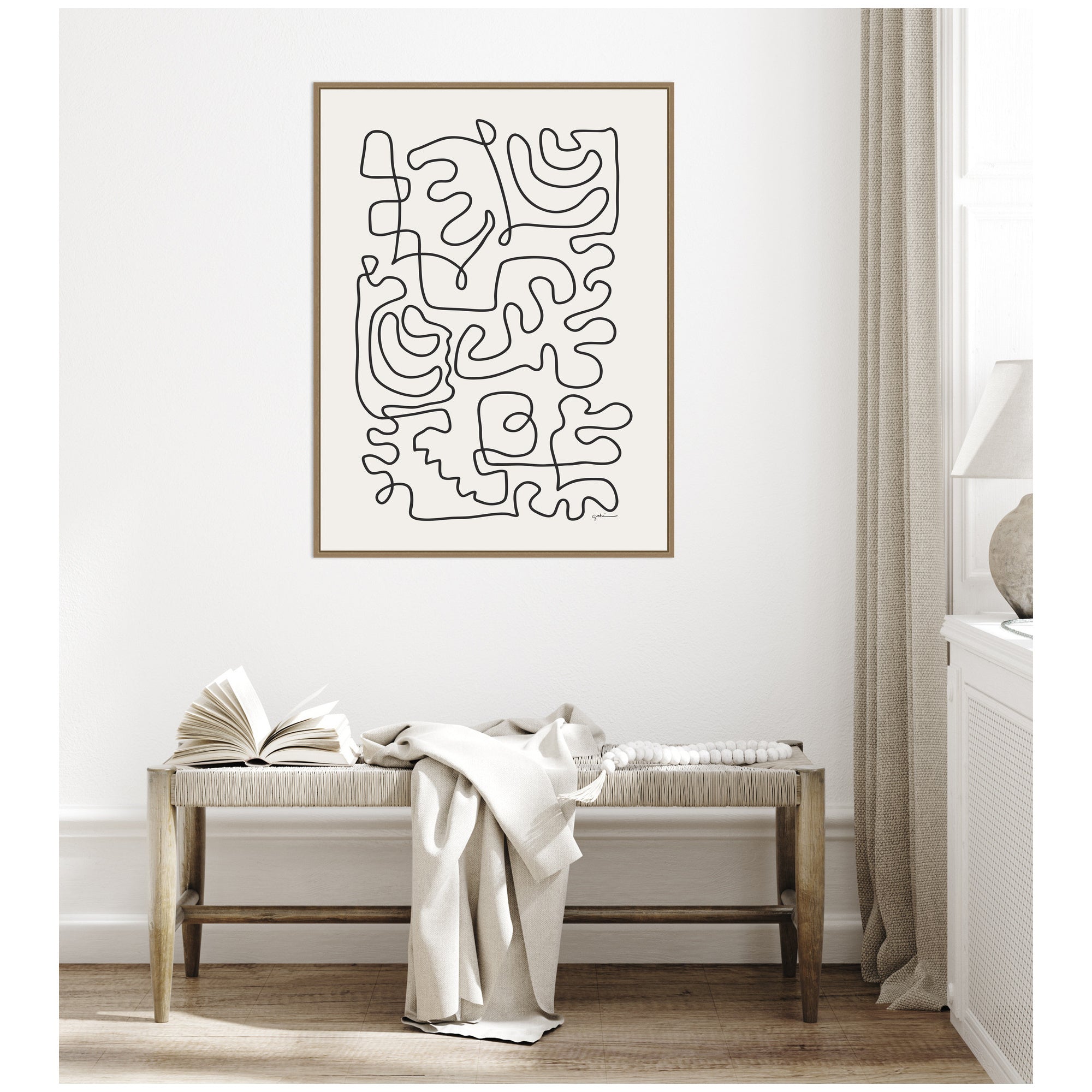 Connected Lines by Gabrielly Guedes Framed Canvas Wall Art Print