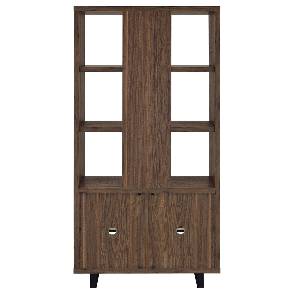 Rodger - 3 Shelf Cabinet Bookcase - Walnut