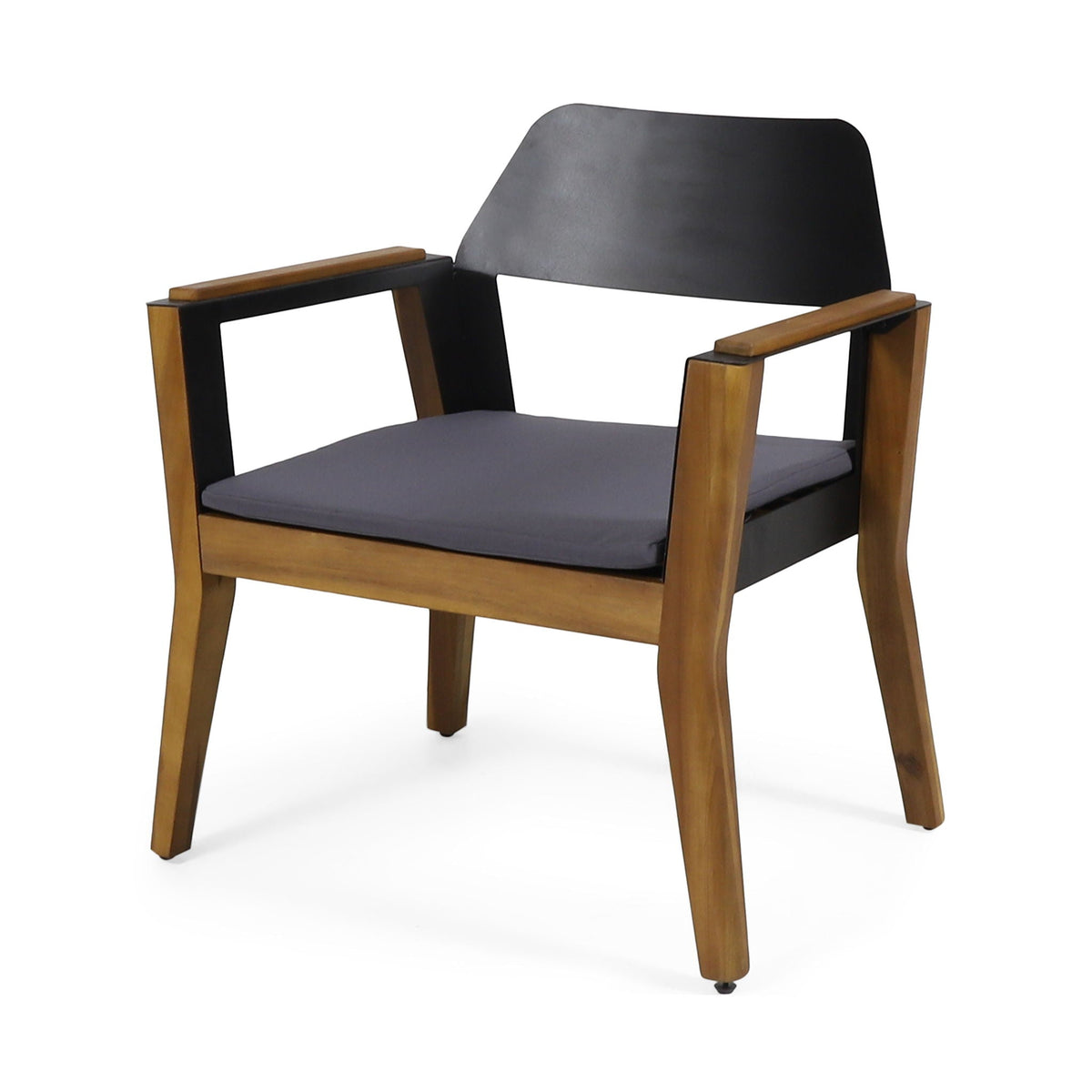 Soho Transitional Style Outdoor Club Chair (Set of 2) with Cushions - Teak