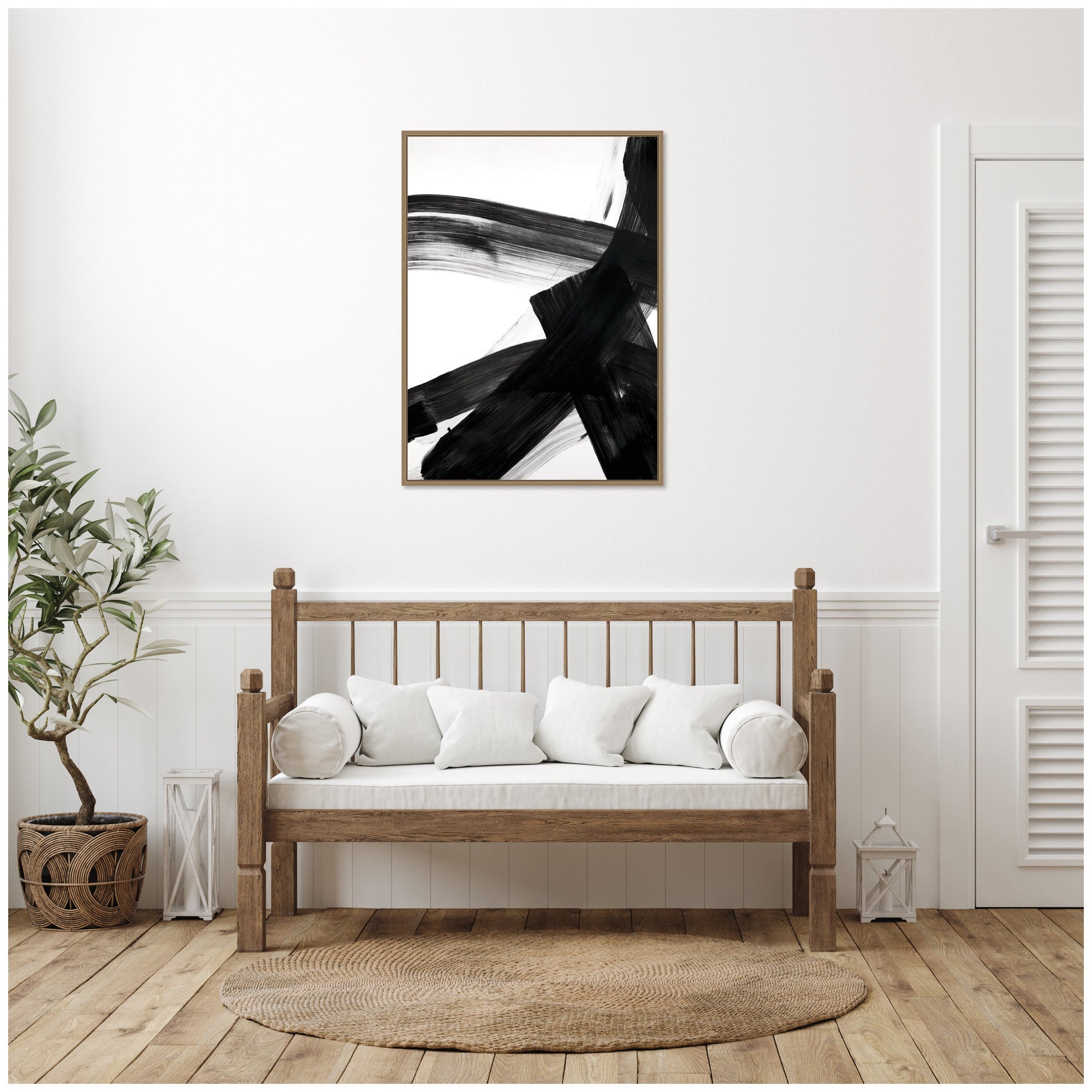 Black Mark No. 2 by Amy Lighthall Framed Canvas Wall Art Print