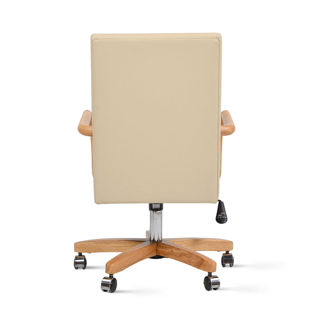 Dumont Top-Grain Leather Executive Office Chair — Cream & Natural