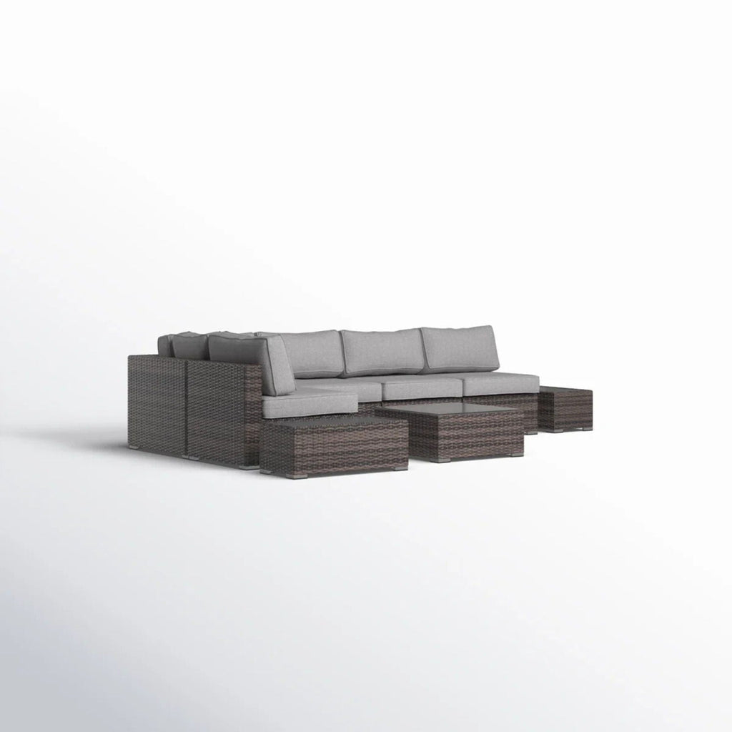 All-Weather Wicker Sectional Seating Group with Cushions
